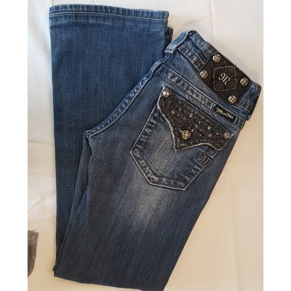 Miss Me Jeans Vintage ~  Distressed ~ Boot Cut ~ Size 26 - Picture 1 of 12